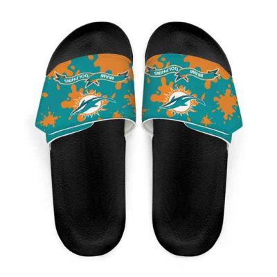 Men's Miami Dolphins Beach Adjustable Slides Non-Slip Slippers/Sandals/Shoes 003