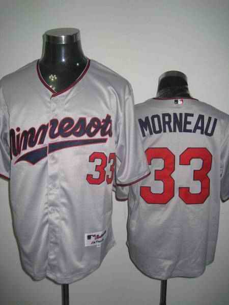 Twins #33 Justin Morneau Stitched Grey MLB Jersey