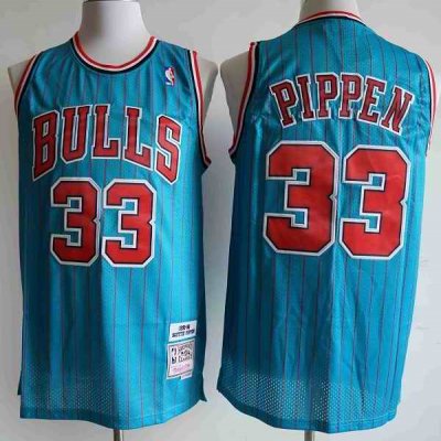 Men's Chicago Bulls #33 Scottie Pippen Blue Mitchell & Ness 1995-96 Hardwood Classics Reload Swingman Throwback Stitched Jersey