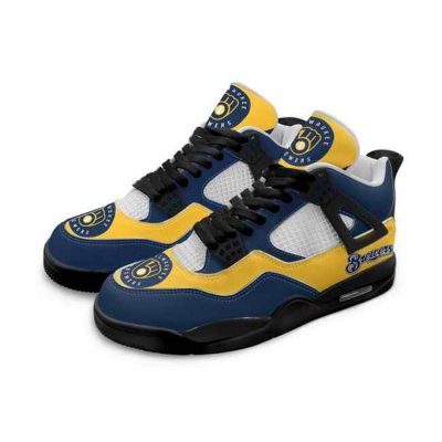 Women's Milwaukee Brewers Running weapon Air Jordan 4 Shoes 001