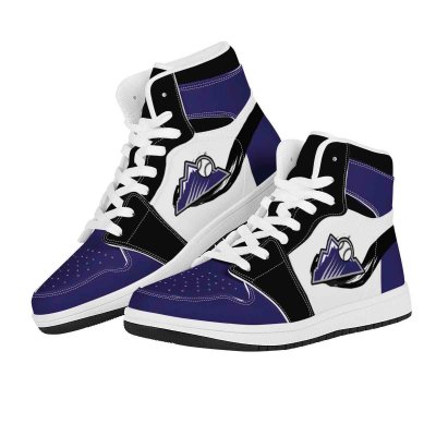 Women's Colorado Rockies High Top Leather AJ1 Sneakers 001