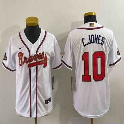 Youth Atlanta Braves 2022 White/Gold World Series Champions Program Stitched Jersey