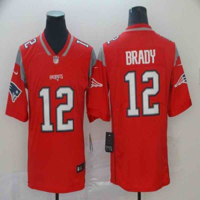 Men's New England Patriots #12 Tom Brady Red Inverted Legend Stitched NFL Jersey