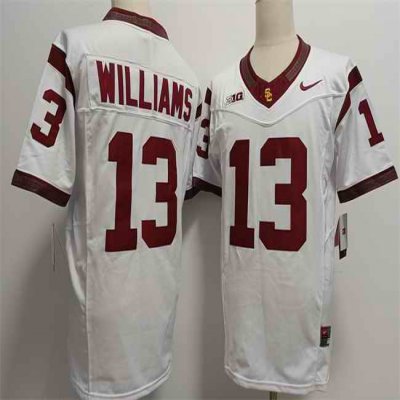 Men's USC Trojans #13 Caleb Williams 2024 F.U.S.E. White Stitched Jersey