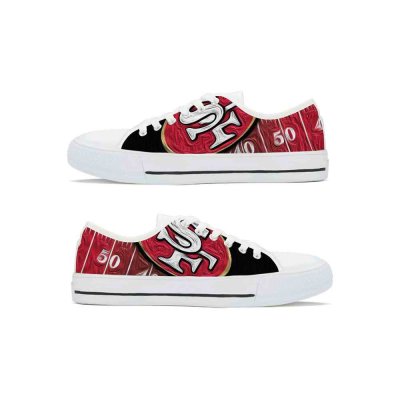 Women's San Francisco 49ers Low Top Canvas Sneakers 001