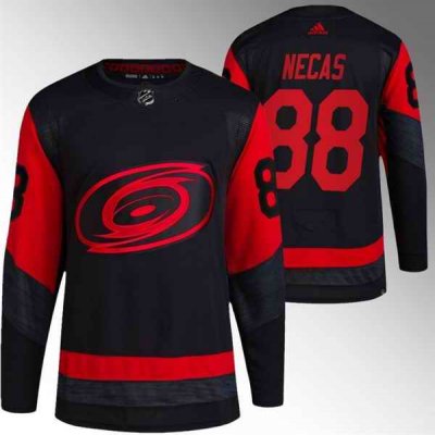 Men's Carolina Hurricanes #88 Martin Necas Black Red Stadium Series Breakaway Stitched Jersey