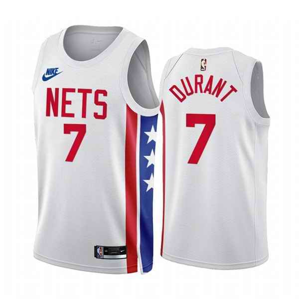 Men's Brooklyn Nets #7 Kevin Durant 2022/23 White Classic Edition Stitched Basketball Jersey