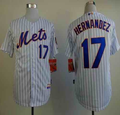 Mets #17 Keith Hernandez White(Blue Strip) Home Cool Base Stitched MLB Jersey