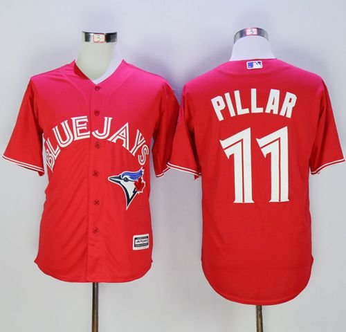 Blue Jays #11 Kevin Pillar Red New Cool Base 40th Anniversary Stitched MLB Jersey