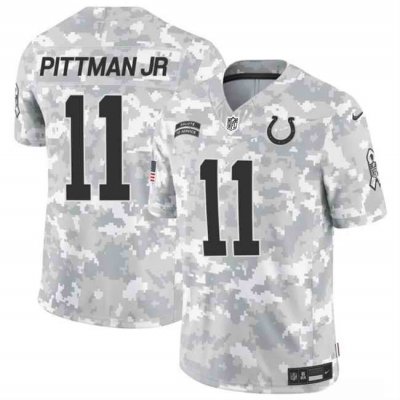 Men's Indianapolis Colts #11 Michael Pittman Jr. 2024 F.U.S.E Arctic Camo Salute to Service Limited Stitched Football Jersey