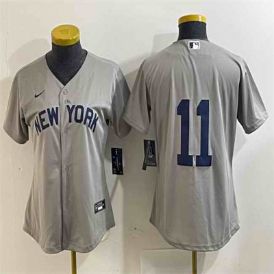 Youth New York Yankees #11 Anthony Volpe Grey Stitched Baseball Jersey