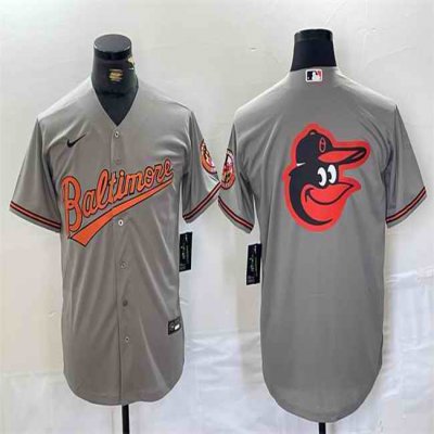 Men's Baltimore Orioles Gray Team Big Logo Cool Base Stitched Jersey