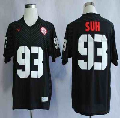 Cornhuskers #93 Ndamukong Suh Black New Big 10 Stitched NCAA Jersey