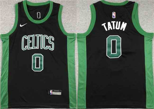 Men's Boston Celtics #0 Jayson Tatum Black Stitched Basketball Jersey