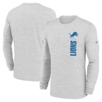 Men's Detroit Lions White 2024 Sideline Team Velocity Performance Long Sleeve T-Shirt