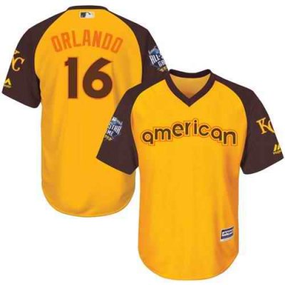 Royals #16 Paulo Orlando Gold 2016 All-Star American League Stitched Youth MLB Jersey