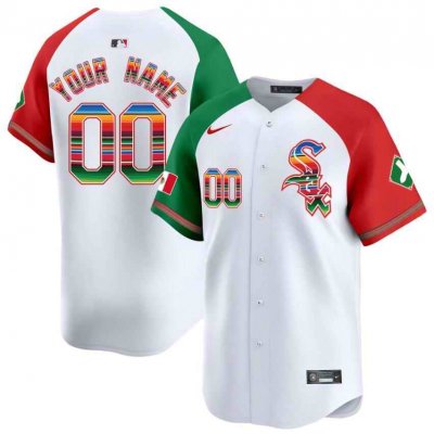 Women's Chicago White Sox Customized White/Red/Green Mexico Vapor Premier Limited Stitched Baseball Jersey(Run Small)