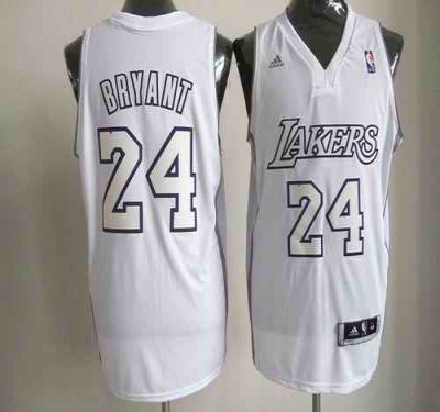 Lakers #24 Kobe Bryant White Big Color Fashion Stitched NBA Jersey