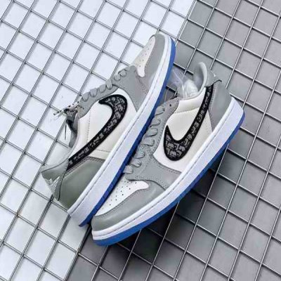 Men's Running Weapon Air Jordan 1 Low Gray Shoes 0575