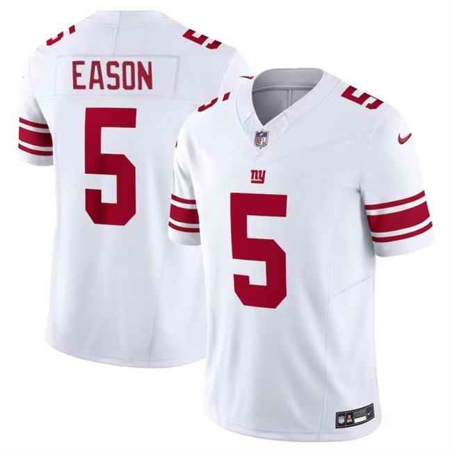 Men's New York Giants #5 Jacob Eason White 2023 F.U.S.E. Vapor Untouchable Limited Stitched Jersey