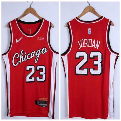 Men's Chicago Bulls #23 Michael Jordan 75th Anniversary Red Edition Swingman Stitched Basketball Jersey