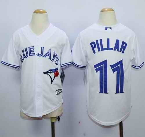 Blue Jays #11 Kevin Pillar White Cool Base Stitched Youth MLB Jersey