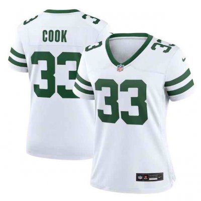 Women's New York Jets #33 Dalvin Cook White Stitched Football Jersey(Run Small)