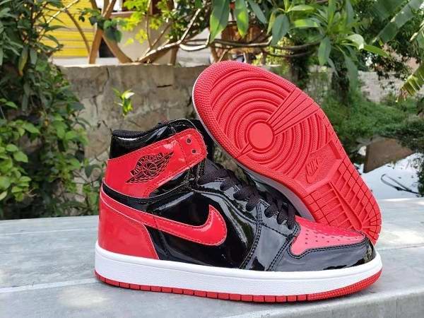 Men's Running Weapon Air Jordan 1 Black And Red Shoes 0157