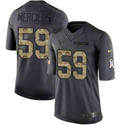 Nike Texans #59 Whitney Mercilus Black Men's Stitched NFL Limited 2016 Salute to Service Jersey