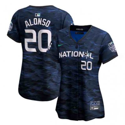 Women's New York Mets #20 Pete Alonso Royal 2023 All-star Stitched Baseball Jersey(Run Small)