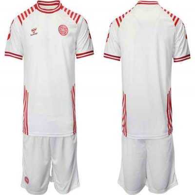 Men's Denmark Custom White 2022 FIFA World Cup Away Soccer Jersey Suit