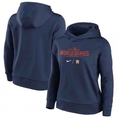 Women's Houston Astros 2021 Navy World Series Bound Collection Dugout Pullover Hoodie(Run Small)