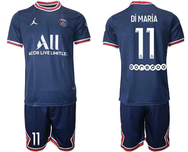 Men's Paris Saint-Germain #11 Di Maria 2021/22 Blue Soccer Jersey