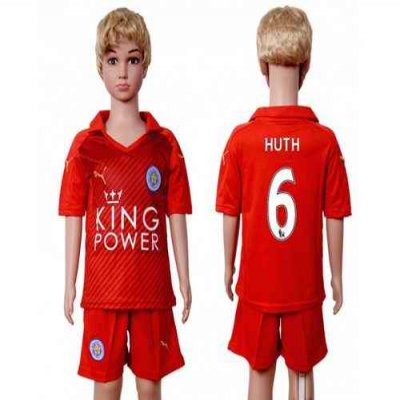 Leicester City #6 Huth Away Kid Soccer Club Jersey