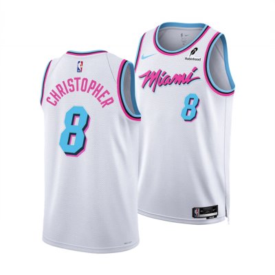 Men's Miami Heat #8 Josh Christopher White 2024/25 City Edition Stitched Basketball Jersey