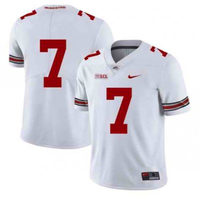 Men's Ohio State Buckeyes #7 White Stitched Jersey