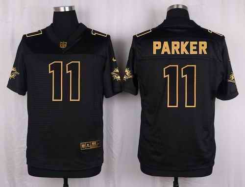 Nike Dolphins #11 DeVante Parker Black Men's Stitched NFL Elite Pro Line Gold Collection Jersey