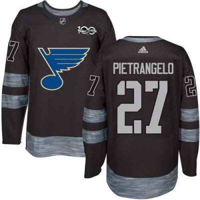 Blues #27 Alex Pietrangelo Black 1917-2017 100th Anniversary Stitched NHL Jersey