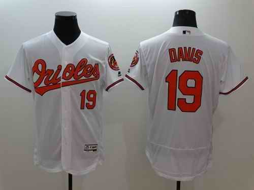 Orioles #19 Chris Davis White Flexbase Authentic Collection Stitched MLB Jersey