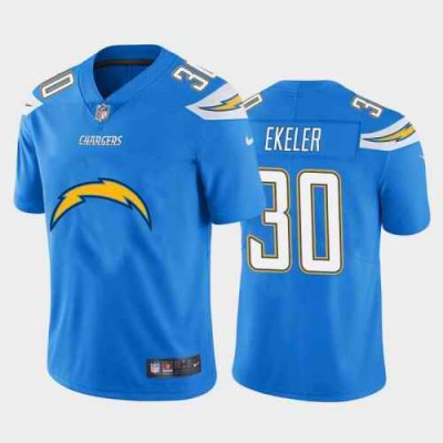 Men's Los Angeles Chargers #30 Austin Ekeler Blue 2020 Team Big Logo Limited Stitched Jersey