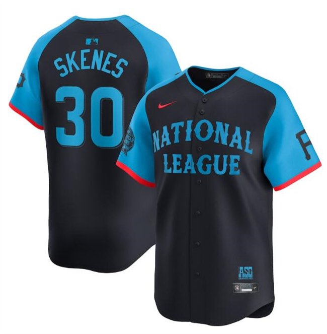 Youth National League #30 Paul Skenes Navy 2024 All-Star Limited Stitched Baseball Jersey