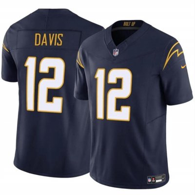 Youth Los Angeles Chargers #12 Derius Davis Navy 2024 F.U.S.E Vapor Limited Stitched Football Jersey