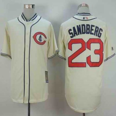 Cubs #23 Ryne Sandberg Cream 1929 Turn Back The Clock Stitched MLB Jersey