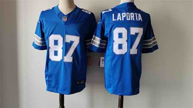 Men's Detroit Lions #87 Sam LaPorta Blue 2024 F.U.S.E. Vapor Limited Stitched Jersey