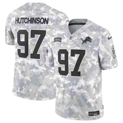 Men's Detroit Lions #97 Aidan Hutchinson 2024 F.U.S.E Arctic Camo Salute to Service Limited Stitched Football Jersey