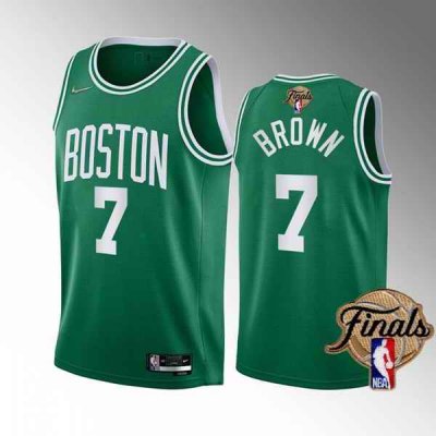 Men's Boston Celtics #7 Jaylen Brown 2022 Green NBA Finals Stitched Jersey