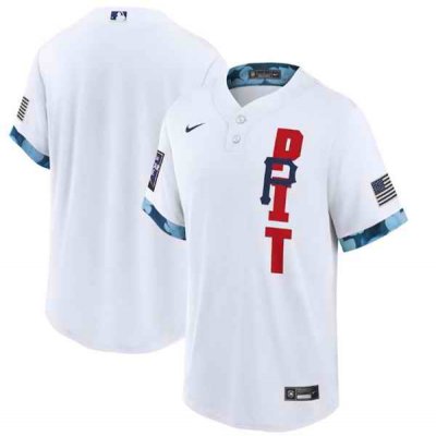 Men's Pittsburgh Pirates Blank 2021 White All-Star Cool Base Stitched MLB Jersey