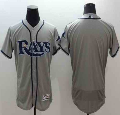 Rays Blank Grey Flexbase Authentic Collection Stitched MLB Jersey