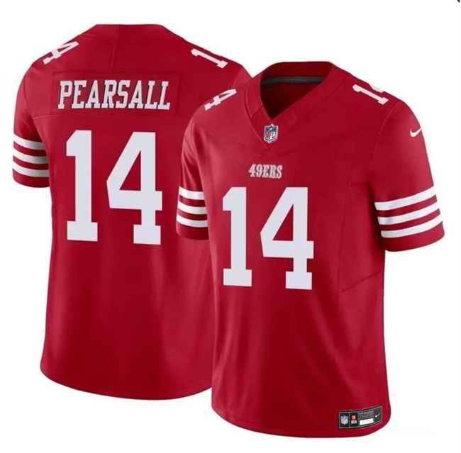 Men's San Francisco 49ers #14 Ricky Pearsall Red 2024 Draft F.U.S.E. Vapor Untouchable Limited Stitched Football Jersey