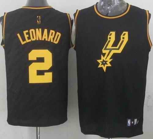 Spurs #2 Kawhi Leonard Black Precious Metals Fashion Stitched NBA Jersey